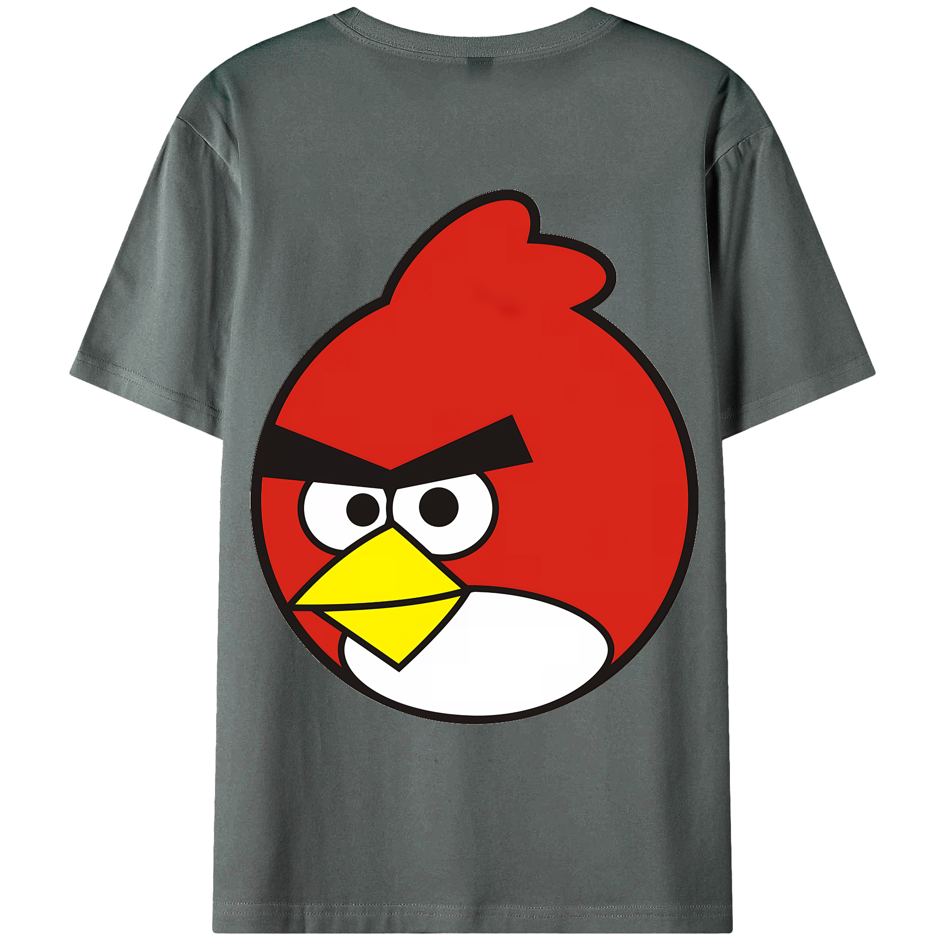（画像用） Angry Birds アングリーバード 綿100％ メンズ半袖Tシャツ（バックプリント） 通気性